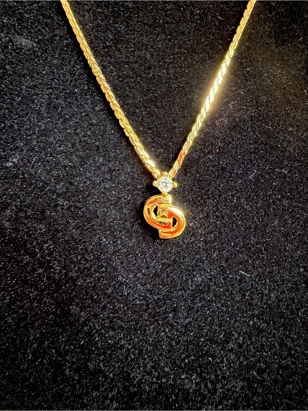Vintage Christian Dior Triple Gold-Plated CD Logo Necklace - Picture 2 of 4